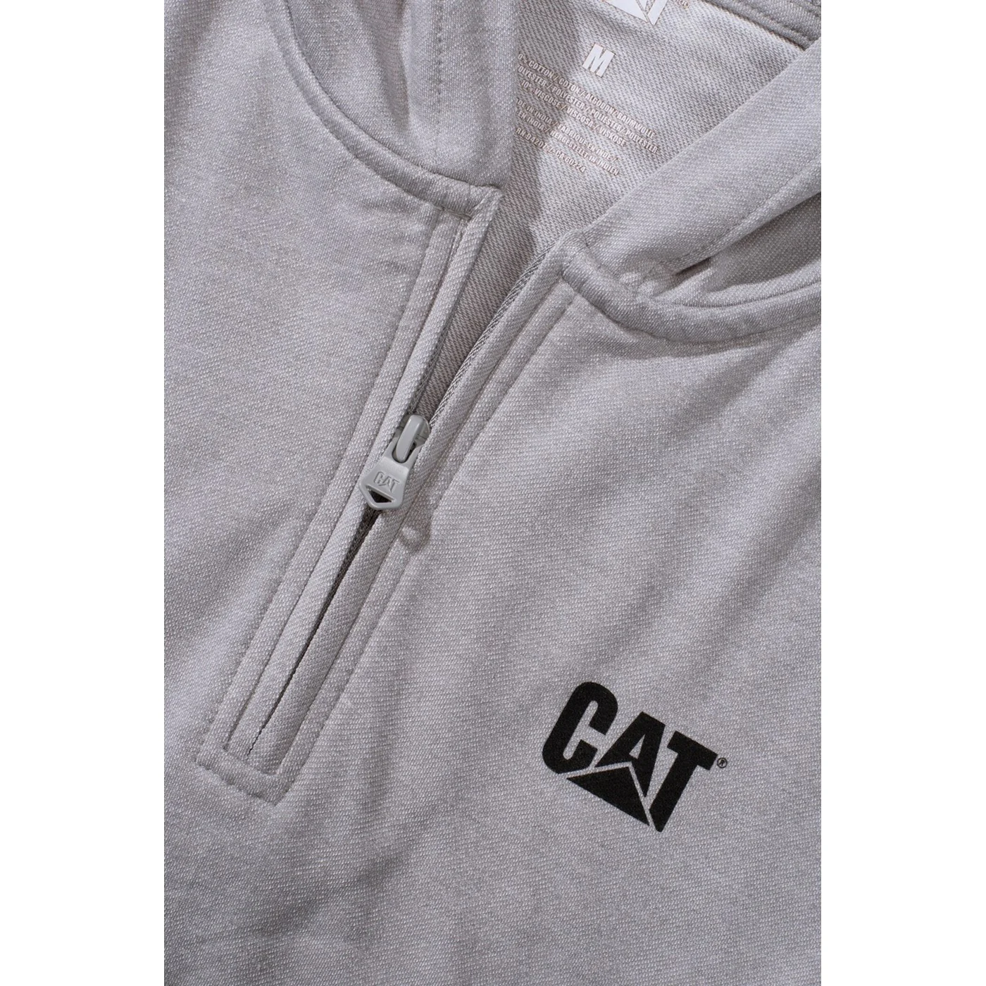 Caterpillar Coolmax Quarter Zip Hoodie Heather Grey - Image 4