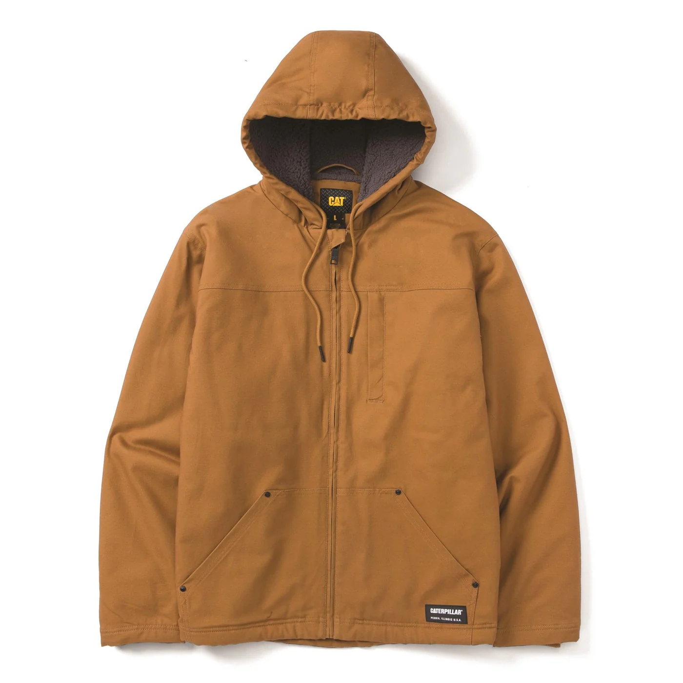 Caterpillar Hooded Sherpa Lined Jacket  Bronze - Image 4