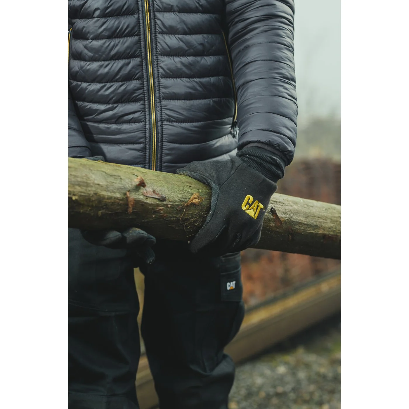Caterpillar Jersey Dotted Glove Black - Image 2