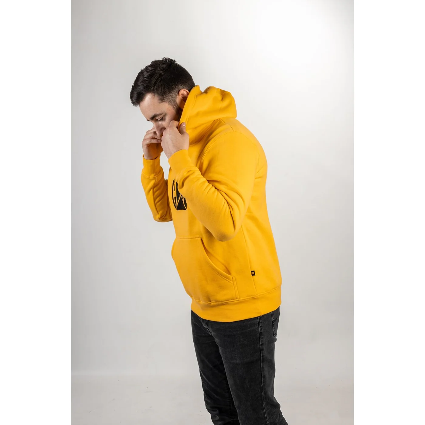 Caterpillar Trademark Hooded Sweatshirt Yellow/Black - Image 3