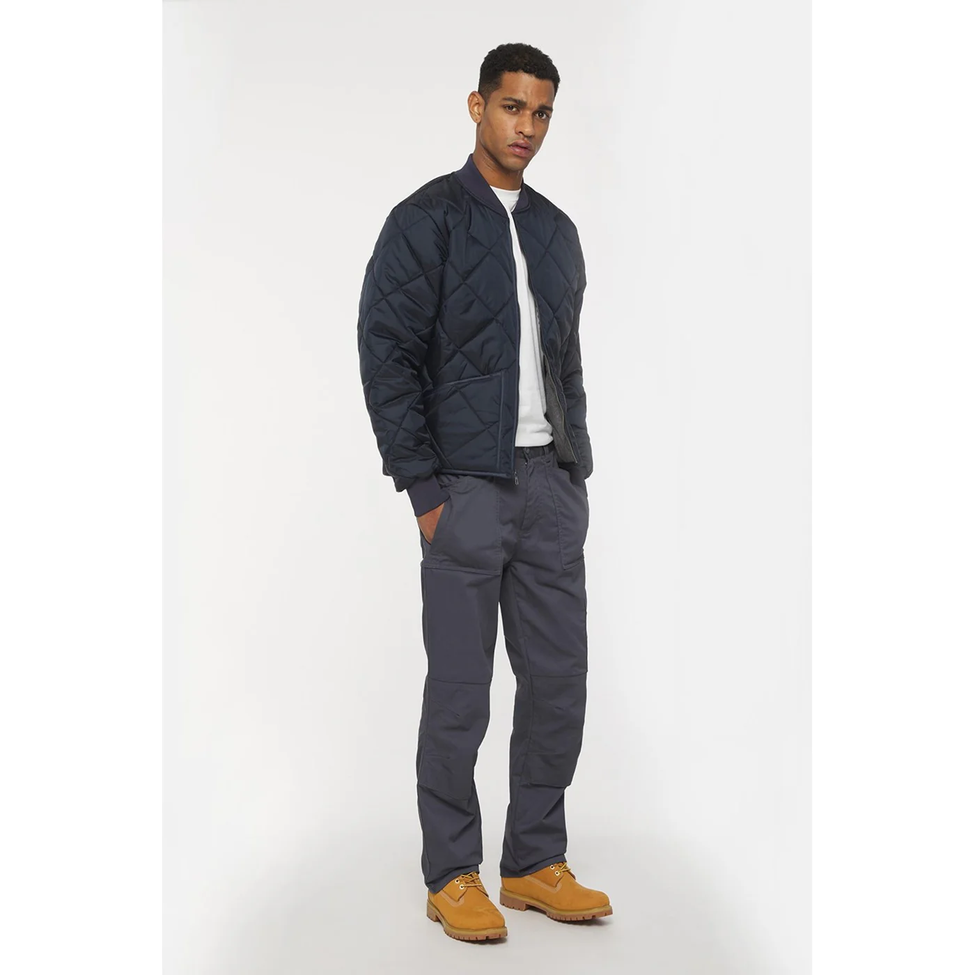 Dickies Diamond Quilted Nylon Jacket Dark Navy - Image 3