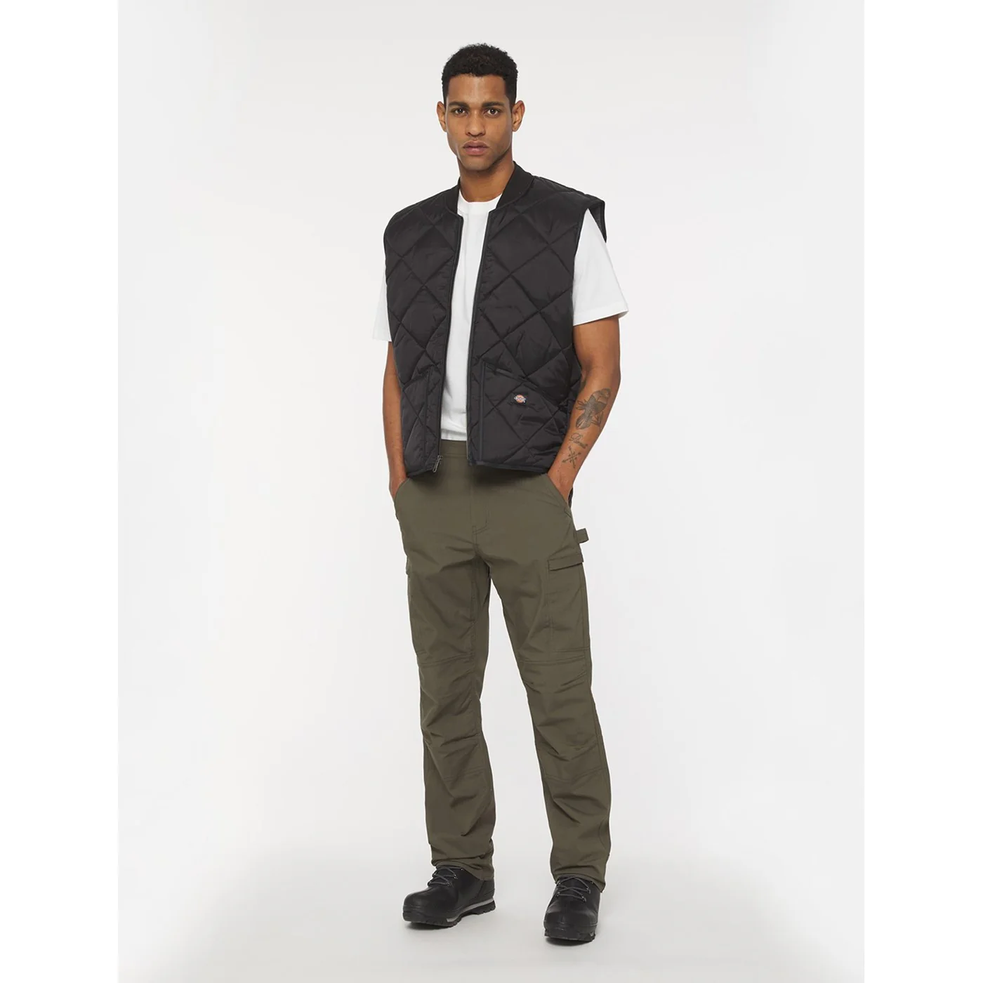 Dickies Diamond Quilted Vest Black - Image 3