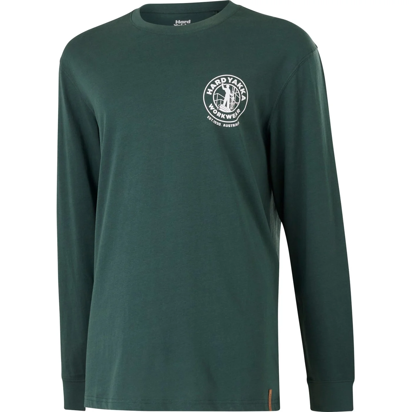 Hard Yakka Heritage Icon Long Sleeve Tee  Gardeners Green - Image 3