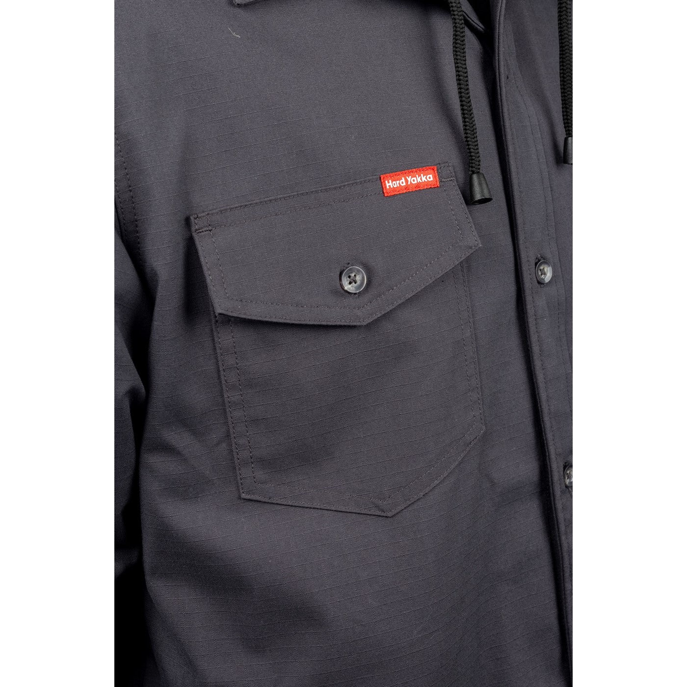 Hard Yakka Quilted Solid Shacket Charcoal - Image 4