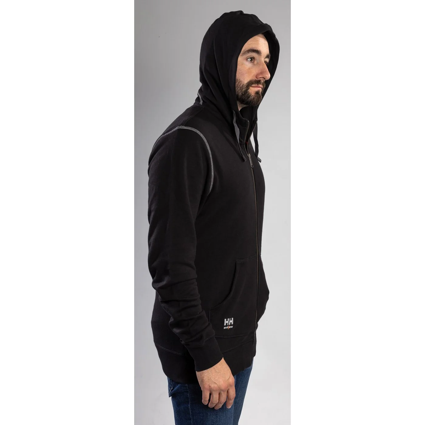 Helly Hansen Workwear Oxford Zip Hoodie Black - Image 3