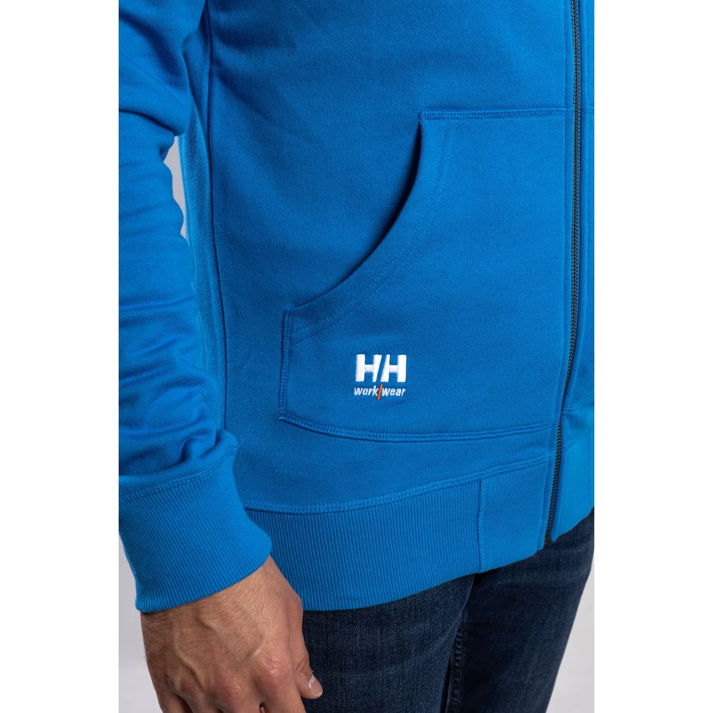 Helly Hansen Workwear Oxford Zip Hoodie Racer Blue - Image 4