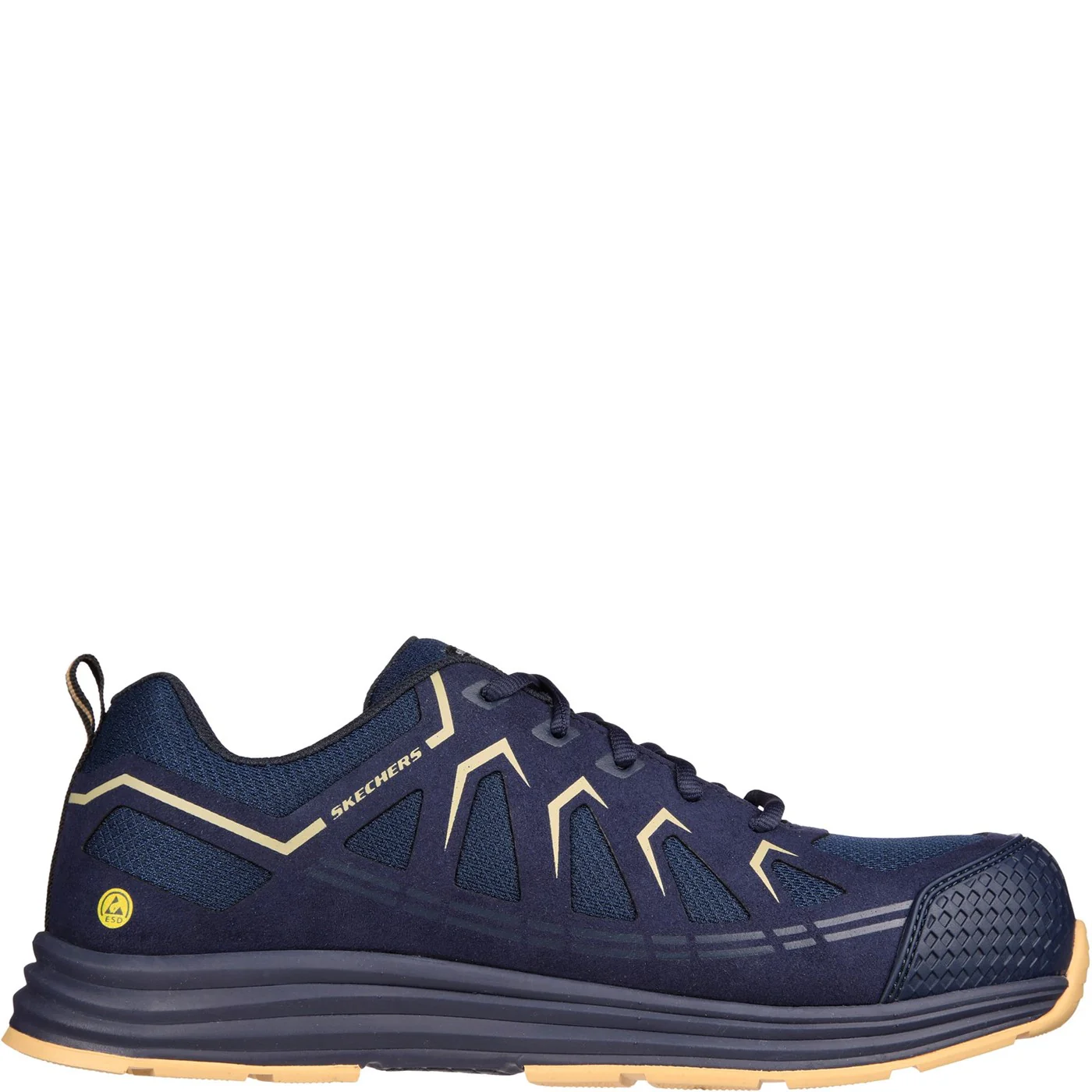Skechers Workwear Malad II Safety Trainers S1 Navy/Tan - Image 3