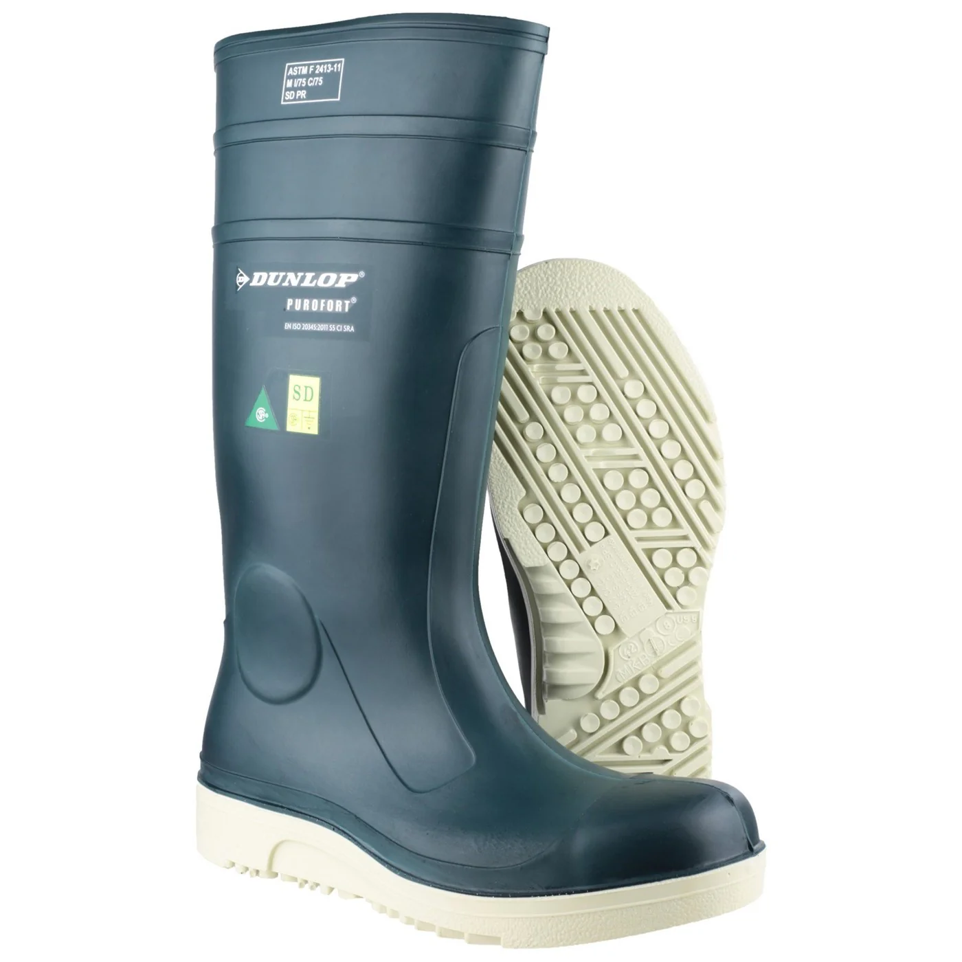 Dunlop Purofort Comfort Grip Full Safety Wellington S5 Blue - Image 3