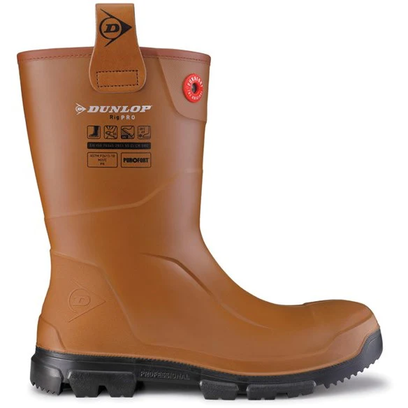 Dunlop Purofort RigPRO Full Safety Fur lining Wellington S5 Brown/Black - Image 4