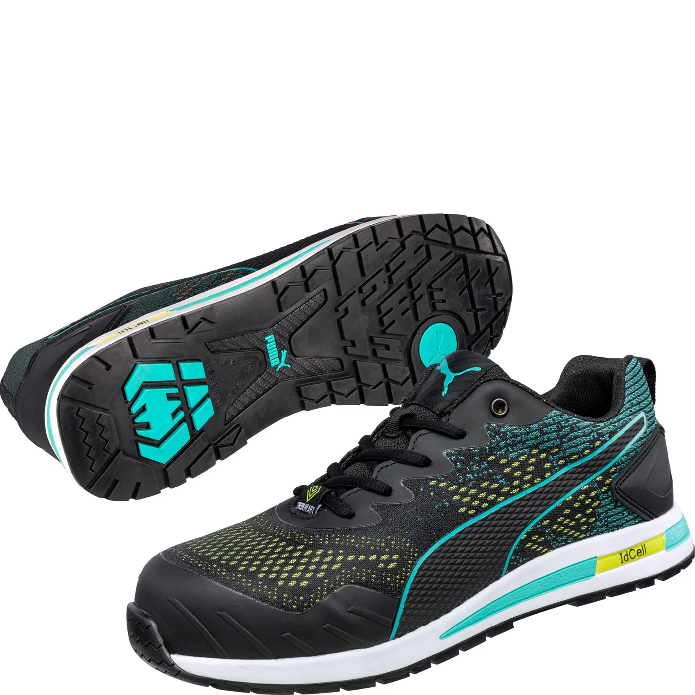 Puma Safety Vivid Green Heart Low Trainer S1 Black/Blue - Image 3