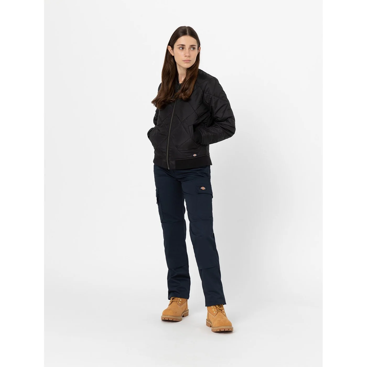 Dickies Quilted Bomber Jacket Black - Image 3